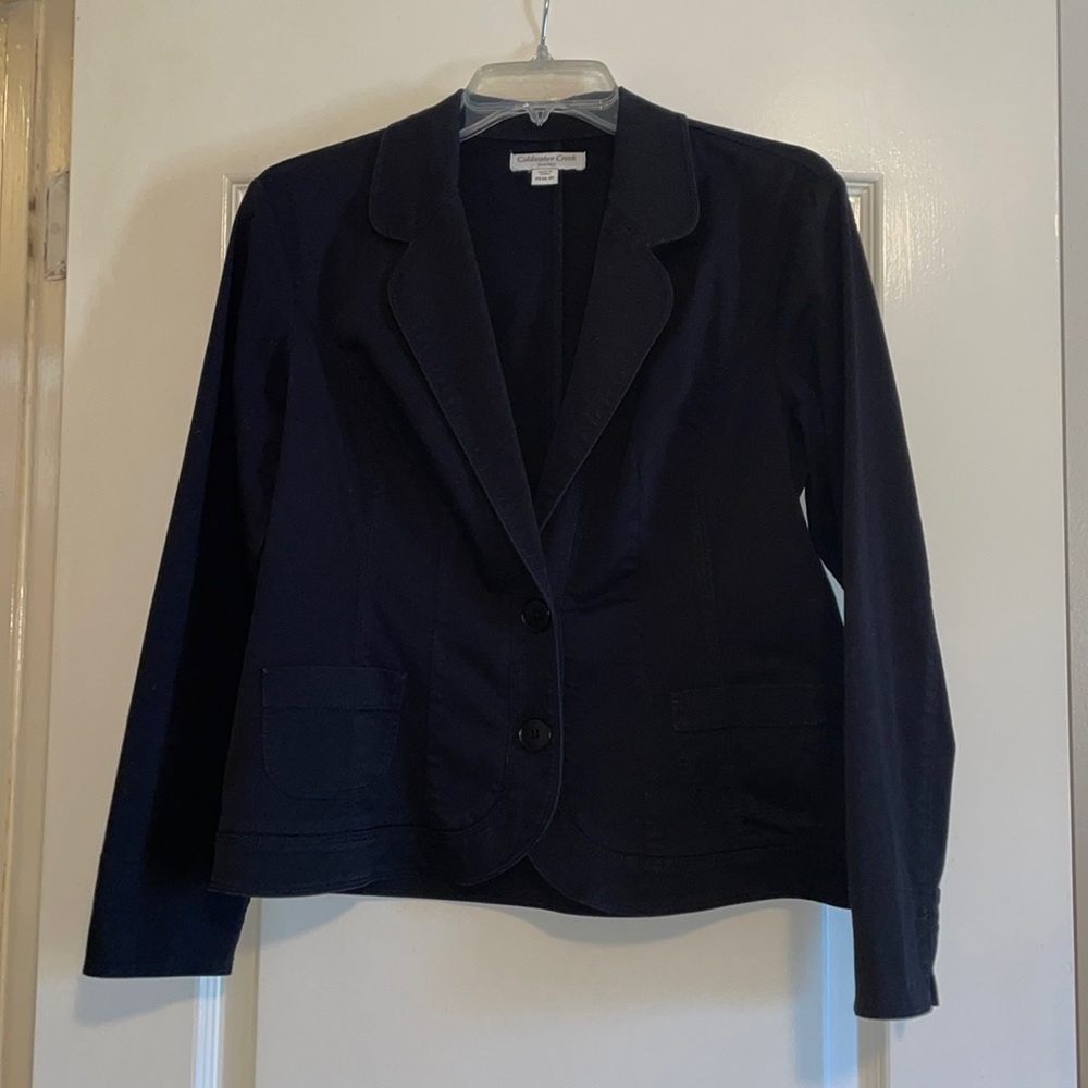 Coldwater Creek Shaped Black Blazer. Size Petite Small.